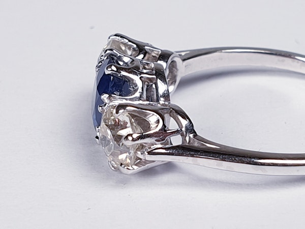 Sapphire and Diamond Three Stone Diamond Engagement Ring  DBGEMS - image 4
