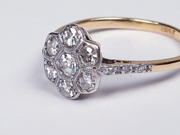 Edwardian Diamond Cluster Ring with Diamond Shoulders  DBGEMS - image 5
