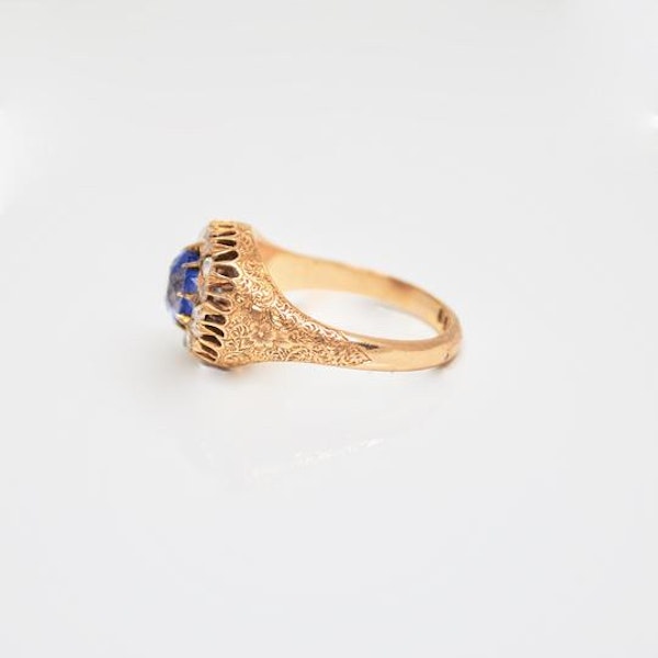 An Antique Sapphire Diamond Ring - image 1