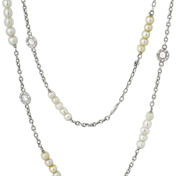Pearl Diamond Long Chain - image 1
