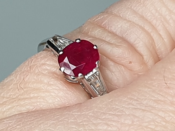 Ruby and diamond engagement ring  DBGEMS - image 6