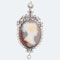 A French Diamond and Pearl, Gold, Hardstone Cameo - image 2