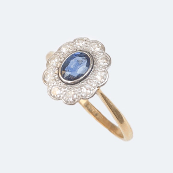 A 1910 Sapphire and Diamond Ring - image 2