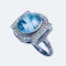 A Diamond and Blue Zircon Silver Ring - image 1