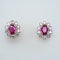 Diamond and ruby cluster earrings - image 1
