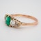 3 stone emerald and diamond ring - image 3