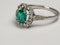 Art deco emerald and diamond engagement ring  DBGEMS - image 2