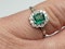 Art deco emerald and diamond engagement ring  DBGEMS - image 3