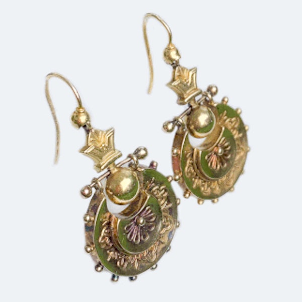 A Pair of Etruscan Revival Gold Earrings - image 2