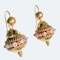 A pair of Gold and Coral Drop Earrings - image 2