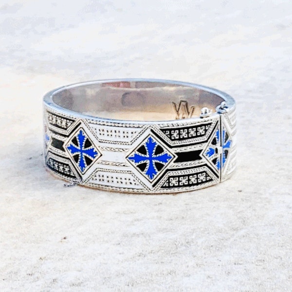 A Mexican Silver Enamel Bangle **SOLD** - image 2