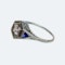 A Hexagonal Diamond and Sapphire Ring - image 2