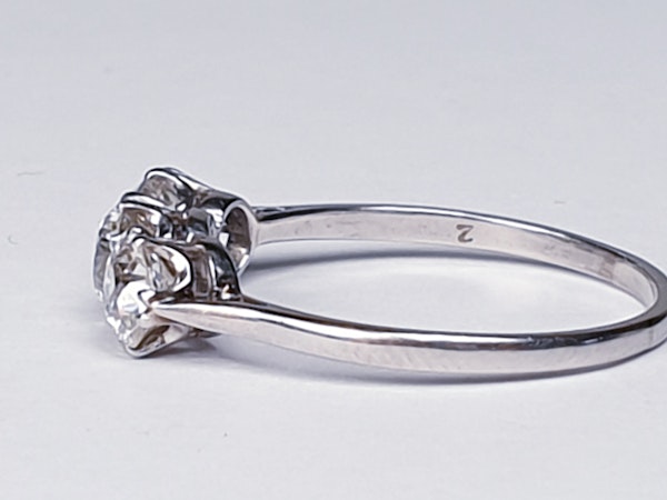 Art Deco Three Stone Old Cut Diamond Ring  DBGEMS - image 4