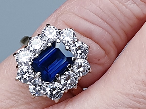 Antique Sapphire and Diamond Cluster Ring  DBGEMS - image 5