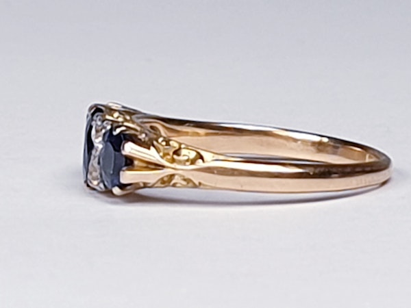 Antique three stone sapphire ring 4271   DBGEMS - image 5