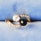 A Diamond, Black Pearl Crossover Ring - image 1