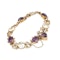 A Gold Amethyst Mother of Pearl Bracelet - image 2