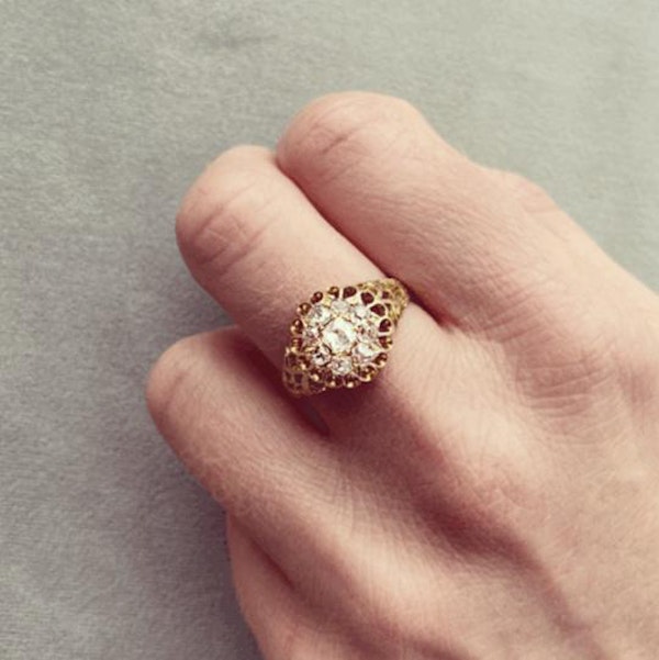An Antique Gold Diamond Ring - image 2