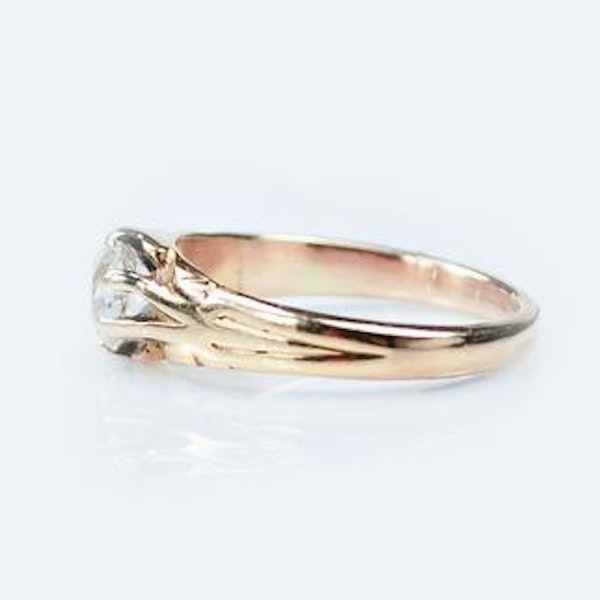 A Diamond Gold Solitaire Ring - image 2