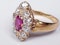 Burmese Ruby and Old Cut Diamond Marquise Shaped Ring  DBGEMS - image 2
