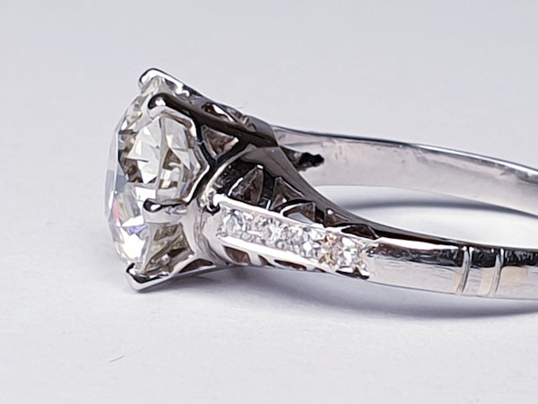 2.61ct old European transitional cut diamond engagement ring  DBGEMS - image 4
