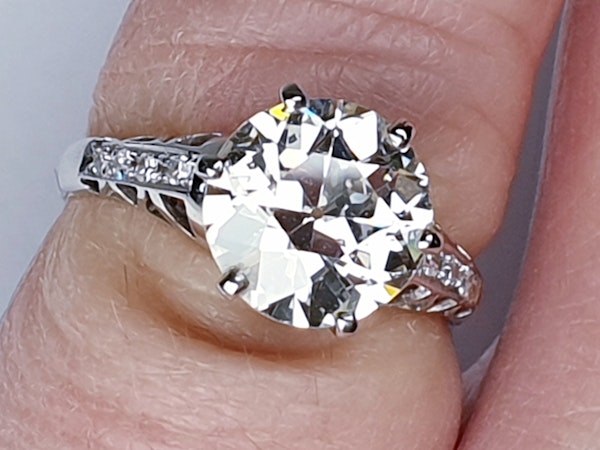 2.61ct old European transitional cut diamond engagement ring  DBGEMS - image 2