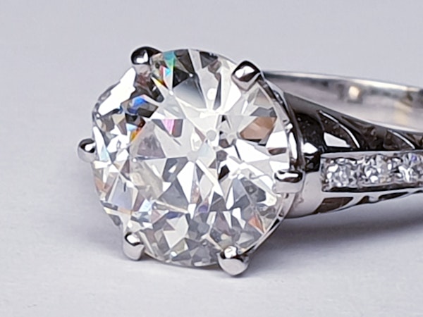2.61ct old European transitional cut diamond engagement ring  DBGEMS - image 5