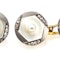 Antique Cufflinks in 14 Karat Gold with Natural Pearl, Diamonds and Mother of Pearl, Austrian circa 1900. - image 2