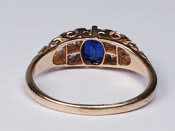 Victorian Sapphire and Diamond Engagement Ring  DBGEMS - image 2