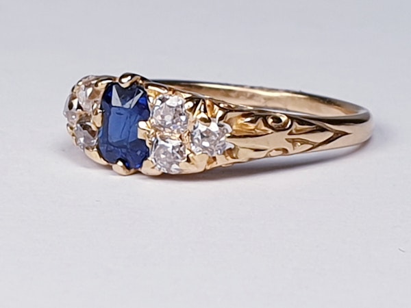 Victorian Sapphire and Diamond Engagement Ring  DBGEMS - image 4