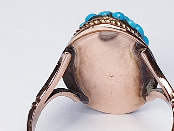 Victorian Turquoise Bombe Ring  DBGEMS - image 3