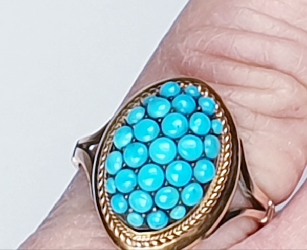 Victorian Turquoise Bombe Ring  DBGEMS - image 2