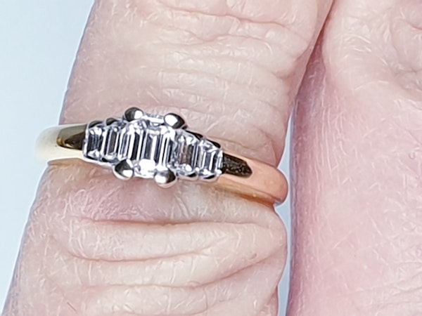 Vintage Emerald Cut and Baguette Diamond Engagement Ring  DBGEMS - image 5