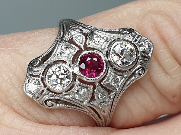 Art deco ruby and diamond ring  DBGEMS - image 5
