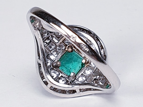 Art Deco Emerald and Diamond Ring  DBGEMS - image 6