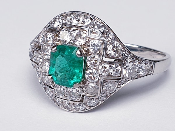 Art Deco Emerald and Diamond Ring  DBGEMS - image 2
