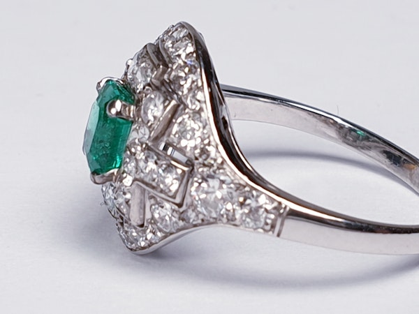 Art Deco Emerald and Diamond Ring  DBGEMS - image 7