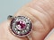 Ruby and Diamond Target Cluster Engagement Ring  DBGEMS - image 5