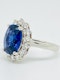 18K white gold 5.02ct Natural Blue Sapphire and 0.80ct Diamond Ring - image 2