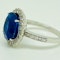 18K white gold 5.46ct Natural Blue Sapphire and Diamond Ring - image 2