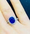 18K white gold 5.46ct Natural Blue Sapphire and Diamond Ring - image 3