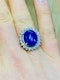 18K white gold 11.90ct Natural Cabochon Blue Sapphire and Diamond Ring - image 6