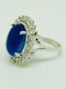 18K white gold 11.90ct Natural Cabochon Blue Sapphire and Diamond Ring - image 4
