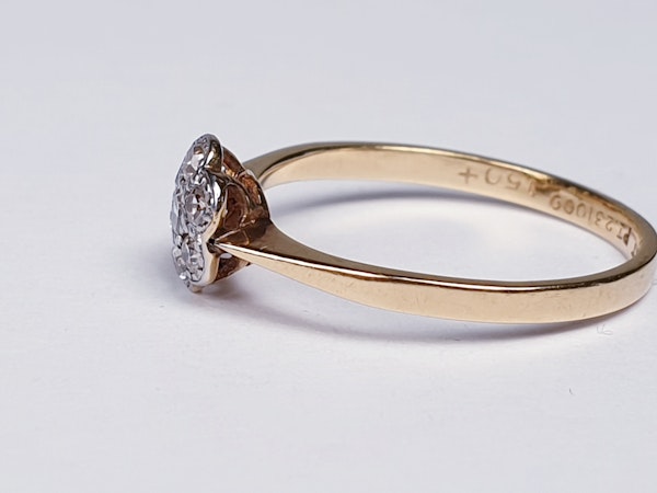 Edwardian Diamond Cluster Ring 1948   DBGEMS - image 3