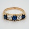 5 stone carved half hoop sapphire and diamond ring - image 1