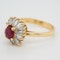 Ruby and diamond ballerina cluster ring - image 2