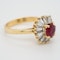 Ruby and diamond ballerina cluster ring - image 3