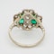 Emerald and diamond tablet shape Art Deco cluster ring - image 4