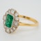 Emerald and diamond oval cluster ring - image 3