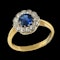 MM6372r platinum gold sapphire diamond cluster ring 1910/20c - image 2